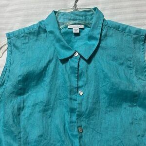 J Jill turquoise linen tank long